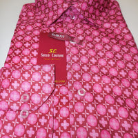 Mens Cool Pink Mauve Baby Pink Modern Fit Stylish Club Shirt Suslo Couture M20 - Nader Fashion Las Vegas