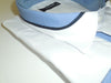 Mens Awesome White Clubbing Shirt w/ Cool Blue Cuff & Collar Del Fiore 33/02 - Nader Fashion Las Vegas