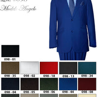 Mens Umberto Bonelli Saturated Color Dapper Style Classy Suit Royal Red Teal - Nader Fashion Las Vegas