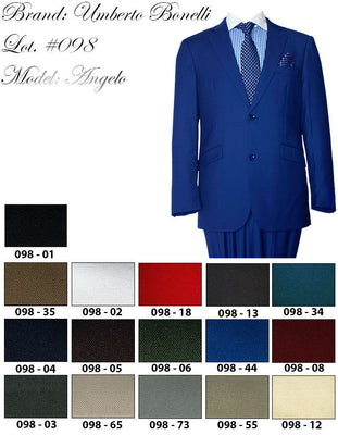 Mens Umberto Bonelli Saturated Color Dapper Style Classy Suit Royal Red Teal - Nader Fashion Las Vegas