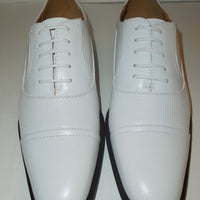Mens Chic White Oxford Dress Shoes with Cool Perforation Antonio Cerrelli 6528 - Nader Fashion Las Vegas