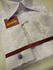 Mens Polished Lavender Pearl Rococo Fashion High Collar Cuffed Shirt SANGI 1021 - Nader Fashion Las Vegas