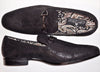 Mens Incredible Black & Shiny Metallic Black Foil Loafers After Midnight 6682 - Nader Fashion Las Vegas