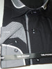 Mens Awesome Black Clubbing Shirt w/ Cool Gray Cuff & Collar Del Fiore 33/01 - Nader Fashion Las Vegas