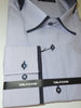 Mens Del Fiore 65/2 Stylish New Design Shirt Lite Lavender Stripe Navy Contrast - Nader Fashion Las Vegas