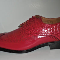 Mens Classic Red Wingtip Oxford Fashion Dress Shoes Antonio Cerrelli 6714 - Nader Fashion Las Vegas