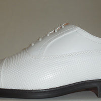 Mens Chic White Oxford Dress Shoes with Cool Perforation Antonio Cerrelli 6528 - Nader Fashion Las Vegas