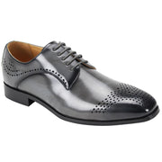 Mens Classy Gray to Black Perforated Dress Shoes Antonio Cerrelli 6873 S