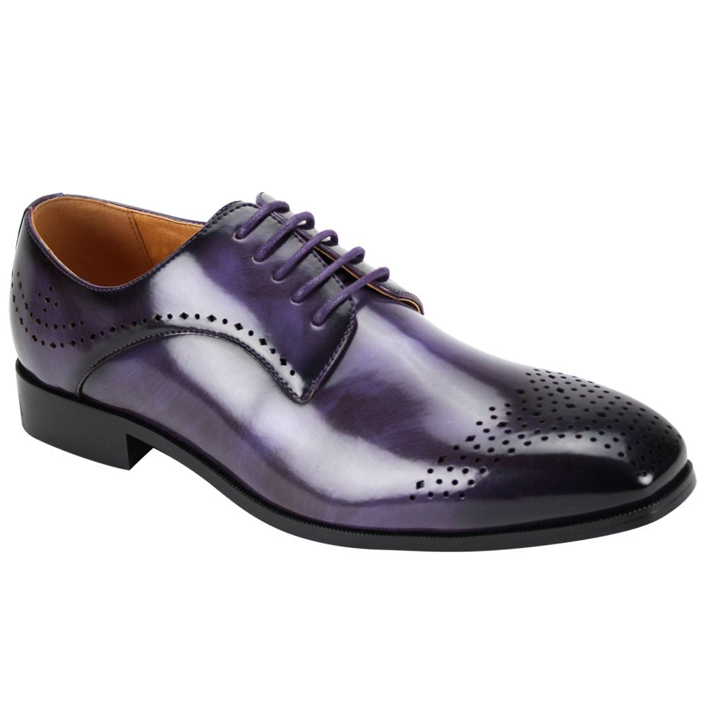 Mens Sophisticated Purple Perforated Dress Shoes Antonio Cerrelli 6873 ...
