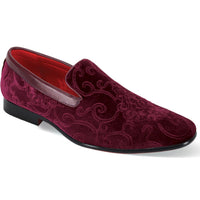 Mens Merlot Burgundy Textured Baroque Velvet Dress Loafers Shoes After Midnight 6910 S