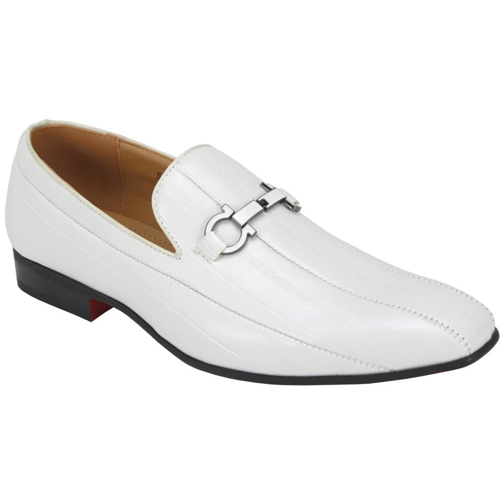 Mens White Fashion Designed Slip On Dress Loafers Shoes After Midnight 6918 S