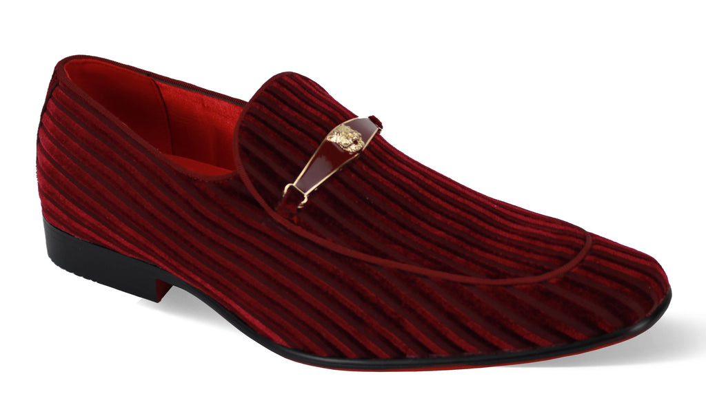 Mens Burgundy Corduroy Velvet Loafers Dress Shoes After Midnight 6946