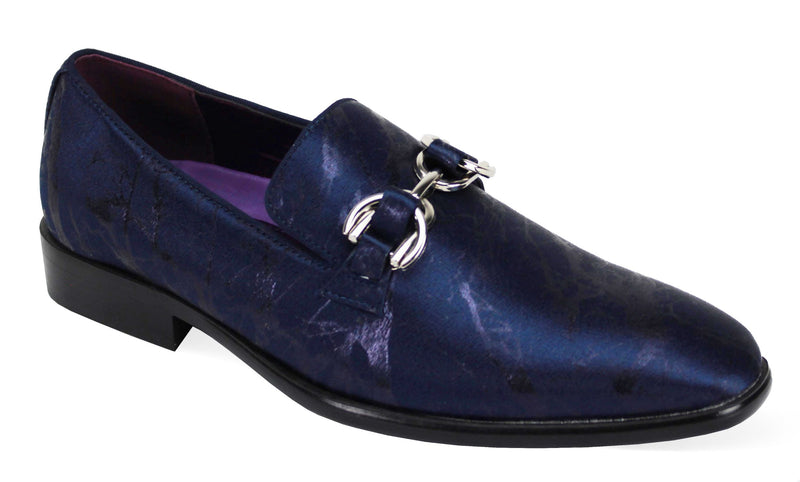 Mens Formal Midnight Navy Shiny Buckle Dress Loafers Shoes After Midni Nader Fashion Las Vegas
