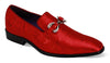 Mens Hot Red Classy Showy Fabric Formal Loafers Dress Shoes After Midnight 6948