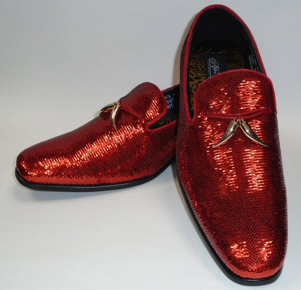 Forslag tilpasningsevne Alaska Mens Amazing Shiny Sparkly Cherry Red Sequin Dress Shoes After Midnigh |  Nader Fashion Las Vegas