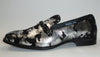 Mens Silver Black Abstract Slip On Loafers Dress Shoes After Midnight 6828 S