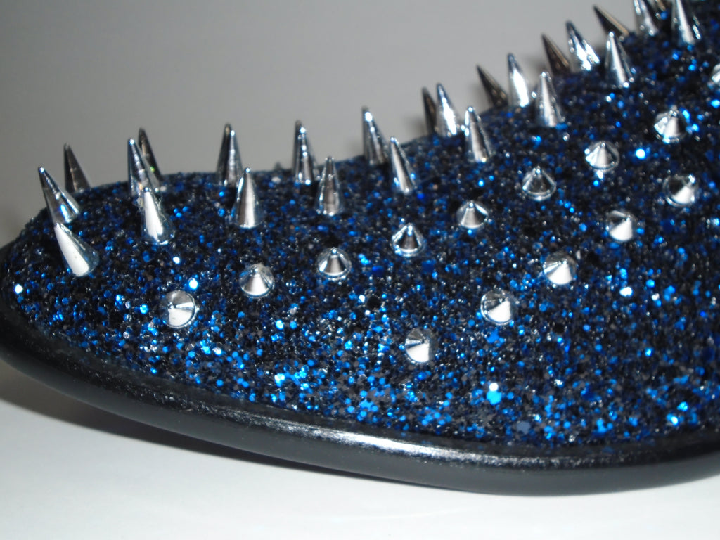 Mens Royal Blue Multi Glitter Ultra Spike Dress Loafers Shoes After Mi