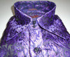 Mens Purple Foil Ivy Paisley High Collar F/C Shirt SANGI MILAN COLLECTION # 2053