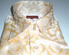 Mens Cream Ivory Damask High Collar French Cuff Jacquard Shirt SANGI MILAN COLLECTION 2037