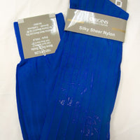 Mens Royal Blue Origins Silky Sheer Knee-High OTC Nylon Dress Socks TNT - Nader Fashion Las Vegas