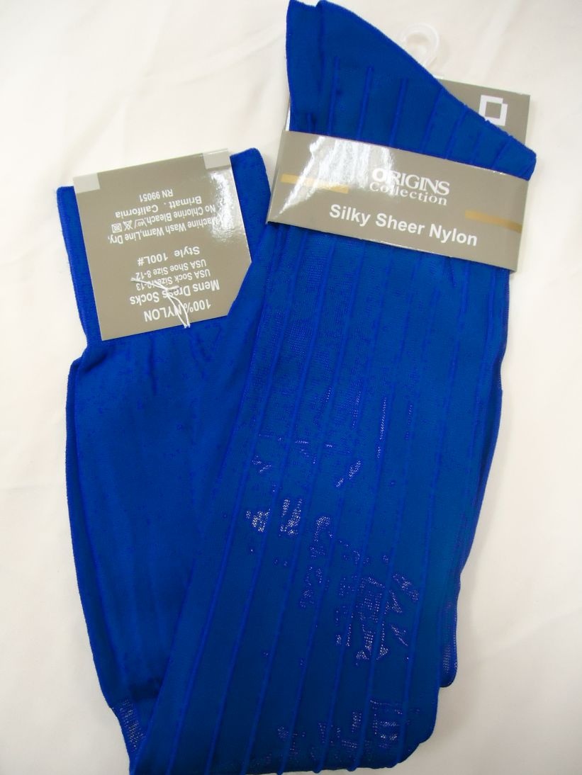 Mens Royal Blue Origins Silky Sheer Knee-High OTC Nylon Dress Socks TN | Nader Fashion Las Vegas Mens Royal Blue Origins Silky Sheer Knee-High OTC Nylon Dress Socks TN | Nader Fashion Las Vegas
