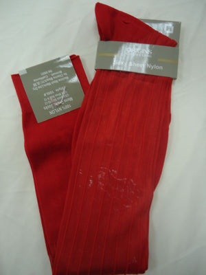 Mens Red Origins Silky Sheer Knee-High OTC Nylon Dress Socks TNT - Nader Fashion Las Vegas