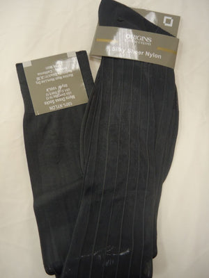 Mens Charcoal Gray Origins Silky Sheer Knee-High OTC Nylon Dress Socks TNT Mens Charcoal Gray Origins Silky Sheer Knee-High OTC Nylon Dress Socks TNT