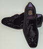 Mens Rich Black Velvet Embroidered Dress Loafers Shoes After Midnight 6846 S
