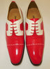 Mens Red White Detail Old School Oxford Fashion Dress Shoes Liberty LS1000 S