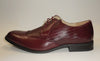 Mens Elegant Burgundy Woven Look Wing Tip Dress Shoes Majestic S 95815