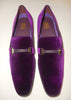 Mens Purple Velvet Slip On Dress Loafers w/ Braided Detail After Midnight 6753 S