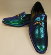 Mens Hunter Green Raised Baroque Velvet Dress Loafers Shoes After Midnight 6910 S