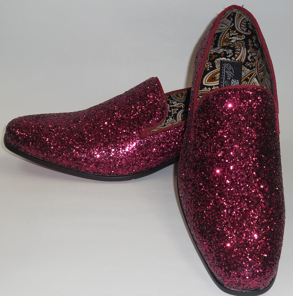 Mens Amazing Shiny Sparkly Cherry Red Sequin Dress Shoes After Midnight  6759 S