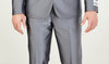 Mens Fashionably Retro Style Suit Shiny Silver with Black Trim + Matching Vest