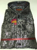 Mens Black Silver Foil Ivy Paisley High Collar F/C Jacquard Shirt SANGI MILAN COLLECTION 2050