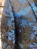 Mens Black Metallic Royal Blue Bird of Paradise Jacket Blazer SANGI TUSCANY COLLECTION (Jacket Only)