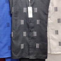 Mens Black Linen-Textured 2-Pc Summer Walking Suit Leisure Set A128B