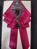 Mens Sparkling Black Bling Pretied Ribbon Bow Tie Burgundy