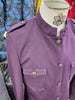 Mens Sangi Cadet Military Fashion Micro Suede Velvet Jacket Rich Purple