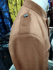 Mens Sangi Collarless Military Fashion Velvet Jacket w/ Epaulettes Cognac Rust