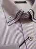 Mens Light Purple Lavender Striped Fitted Designer Shirt Short Collar Del Fiore 102/02