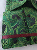 Mens Lush Green Ornate Paisley High Collar Cuffed Shirt SANGI MONACO COLL. 2093