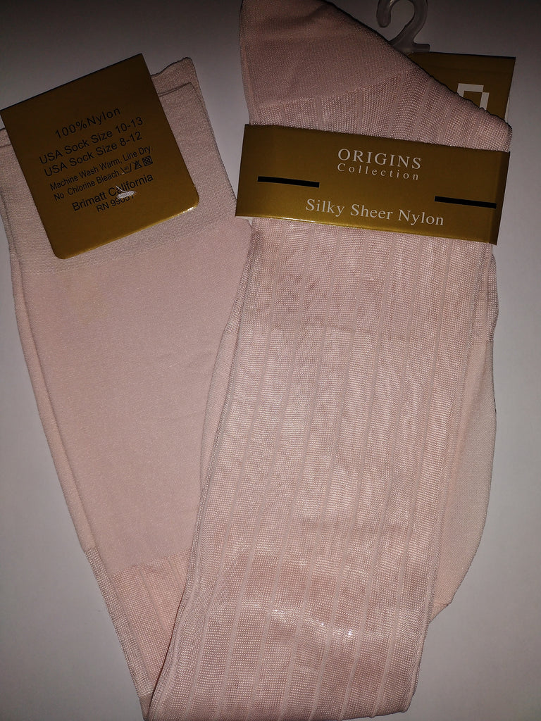 Mens Sheer Nylon Mid-Calf Thick N Thin Socks, Reinforced Toe, Black SZ 10-13 2PK Mens Sheer Nylon Mid-Calf Thick N Thin Socks, Reinforced Toe, Black SZ 10-13 2PK