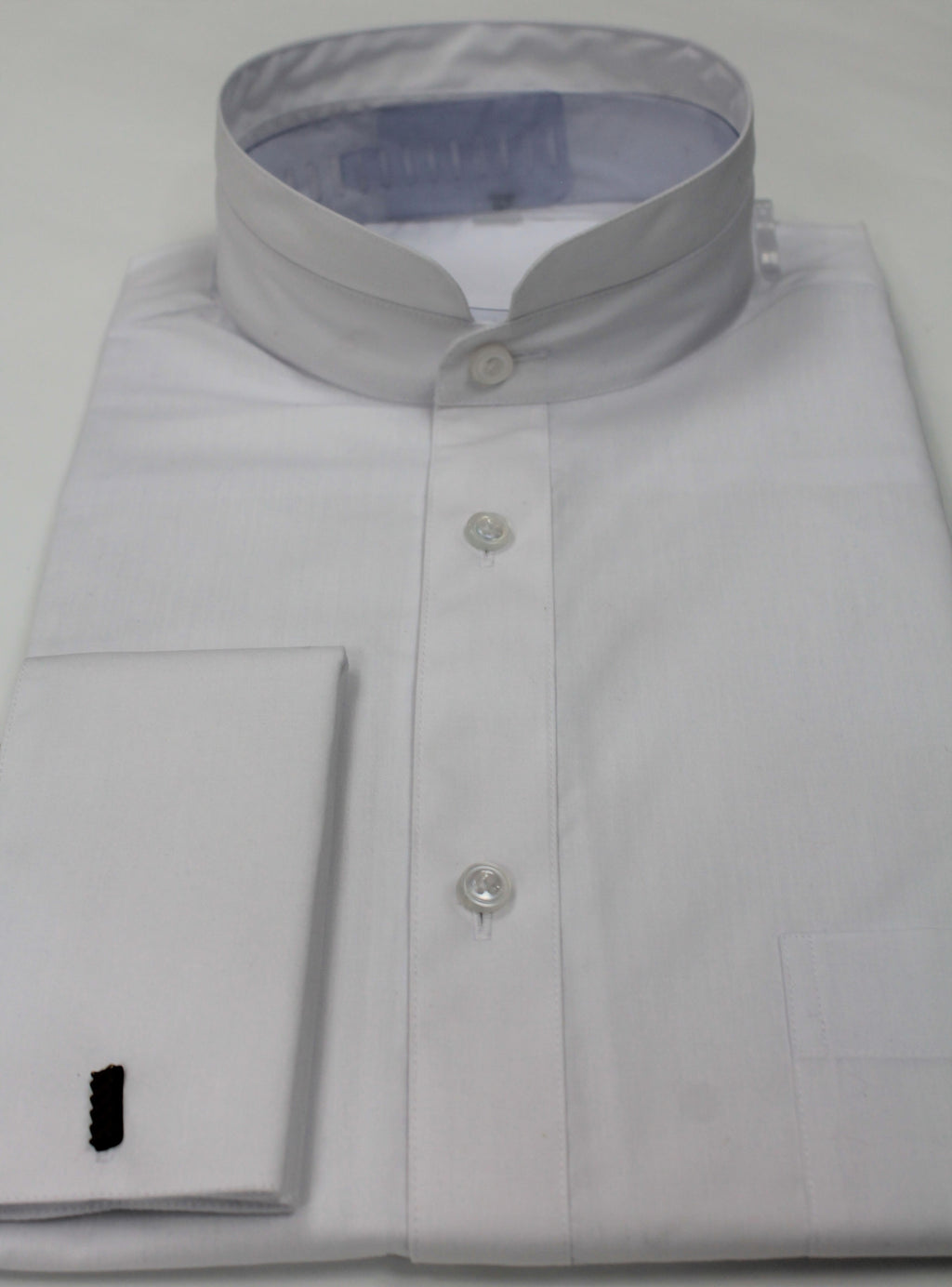 Mens White Victorian High Collar French Cuff Collarless Nehru Dress Shirt J.CADO M 15.5 Mens White Victorian High Collar French Cuff Collarless Nehru Dress Shirt J.CADO M 15.5
