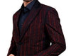 Mens Black Shiny Red Sparkle Greek Key Designer Dress Jacket Blazer LOUIS VINO LVB7