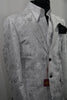 Mens Gorgeous White Metallic Floral Formal Jacket SANGI MILAN COLLECTION J1037 S