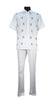 Mens White Linen-Textured 2-Pc Summer Walking Suit Leisure Set A128W