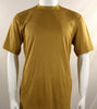 Mens Elegant Silky Mustard Gold Mock Neck Dressy T-Shirt