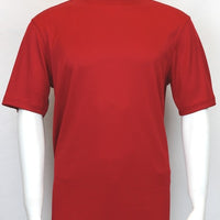 Mens Elegant Silky Red Mock Neck Dressy T-Shirt