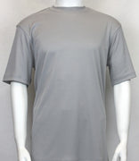 Mens Elegant Silky Silver Gray Mock Neck Dressy T-Shirt